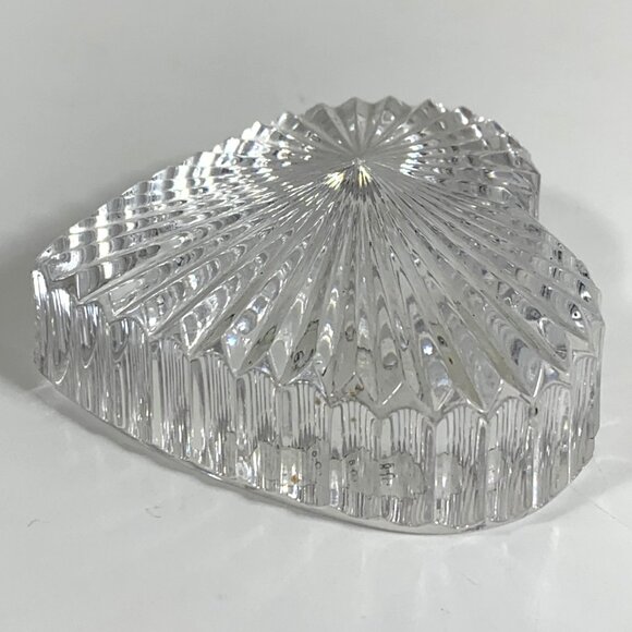 Elegant Waterford Crystal Heart-Shaped Ribbed Paperweight Clear Glass VTG 90s - Picture 5 of 7